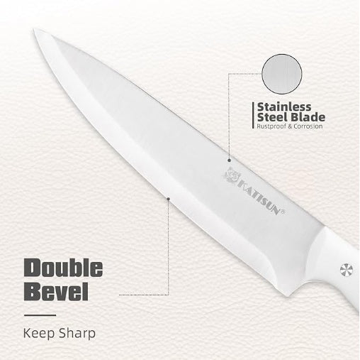 15-Piece White Kitchen Knife Set