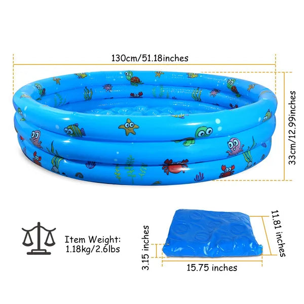 51x13In Inflatable Swimming Pool For 3 Kids