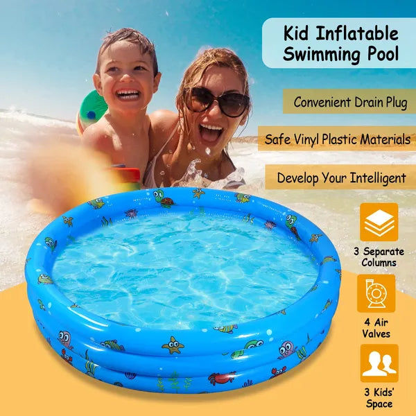 51x13In Inflatable Swimming Pool For 3 Kids