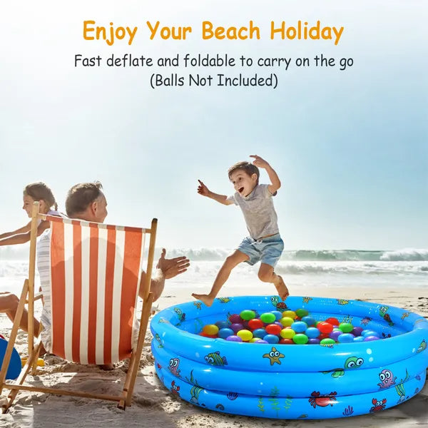 51x13In Inflatable Swimming Pool For 3 Kids