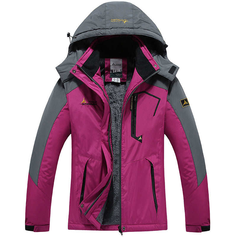 Couple outdoor hooded plus size