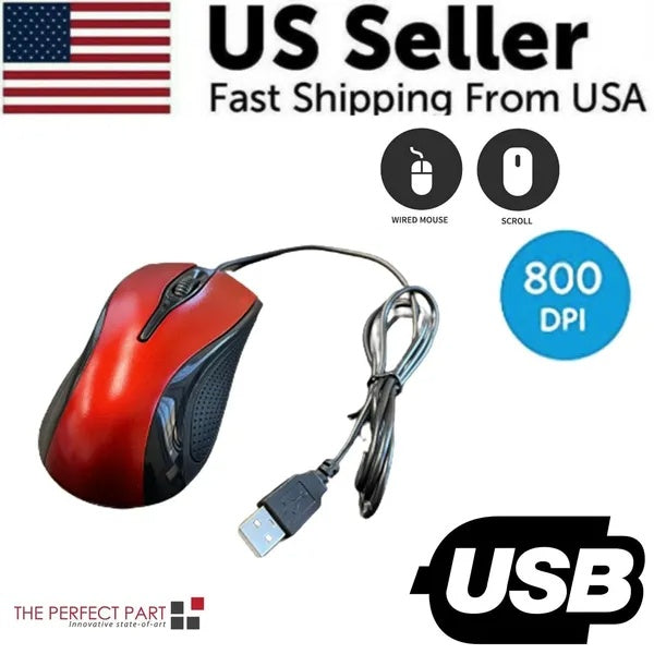 USB 2.0 Optical Wired Scroll Wheel Mouse