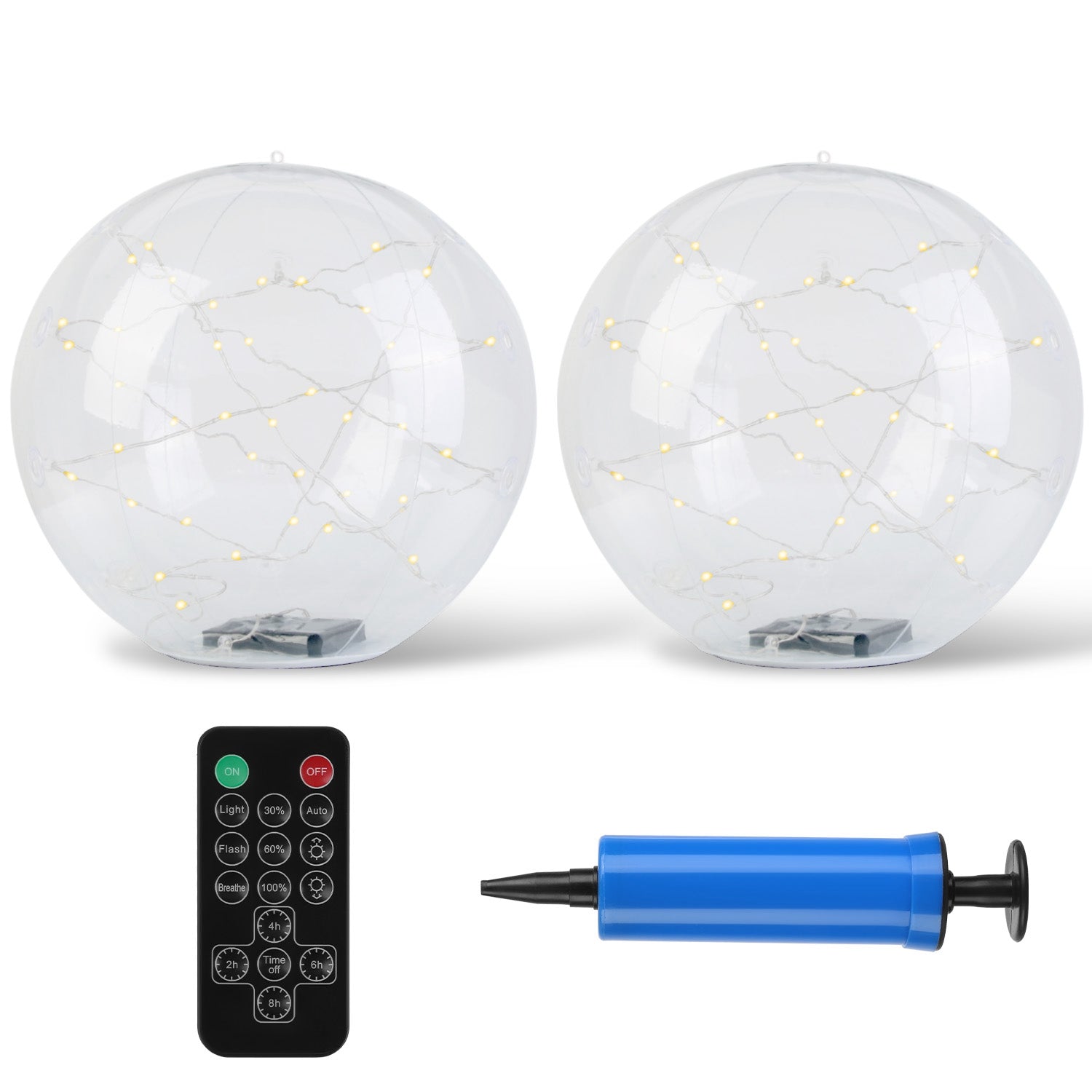 2Pcs Floating Pool Lights 14in Solar Powered