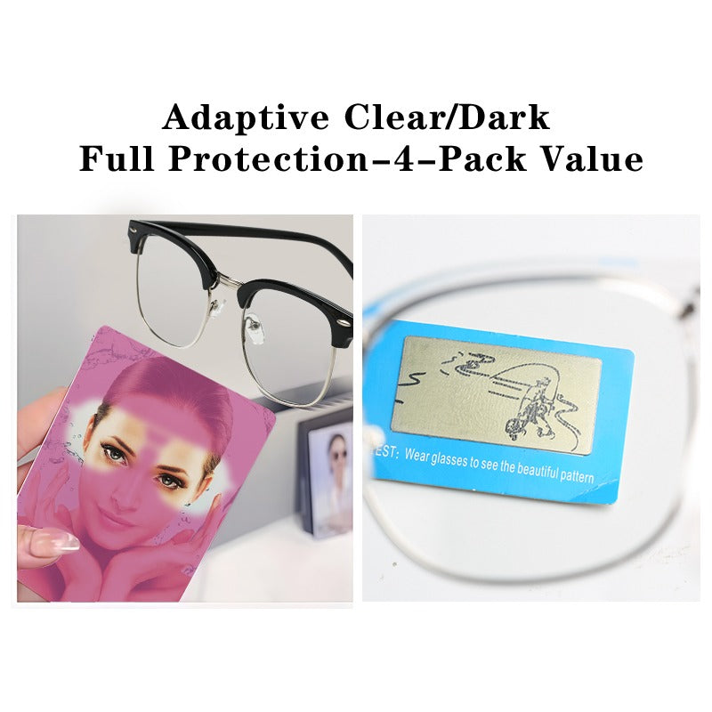 4-Pack Photochromic Glasses Set - UV Protection
