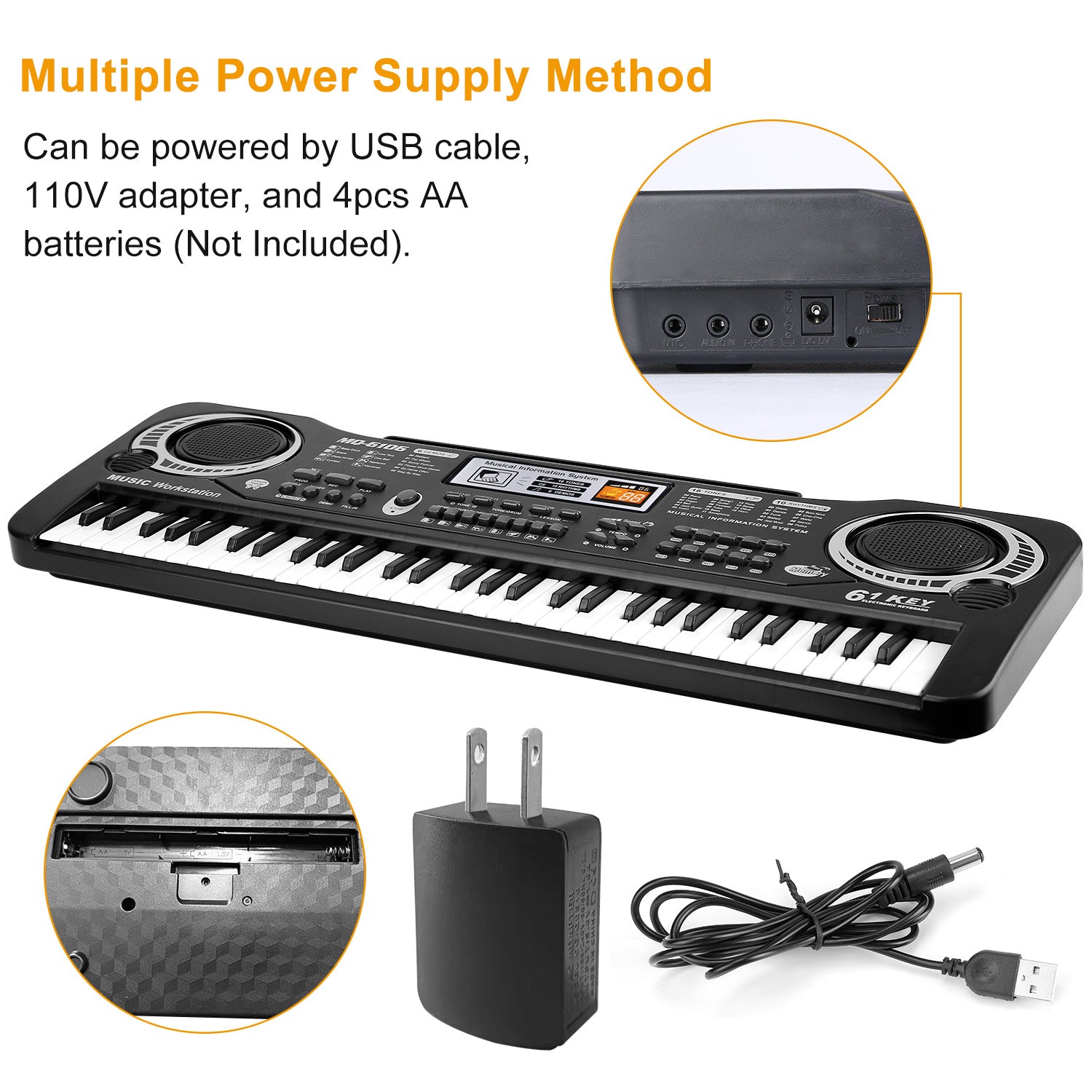 61 Keys Digital Music Electronic Keyboard