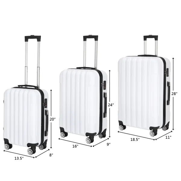 3-in-1 Multifunctional Large Capacity Traveling White Suitcase