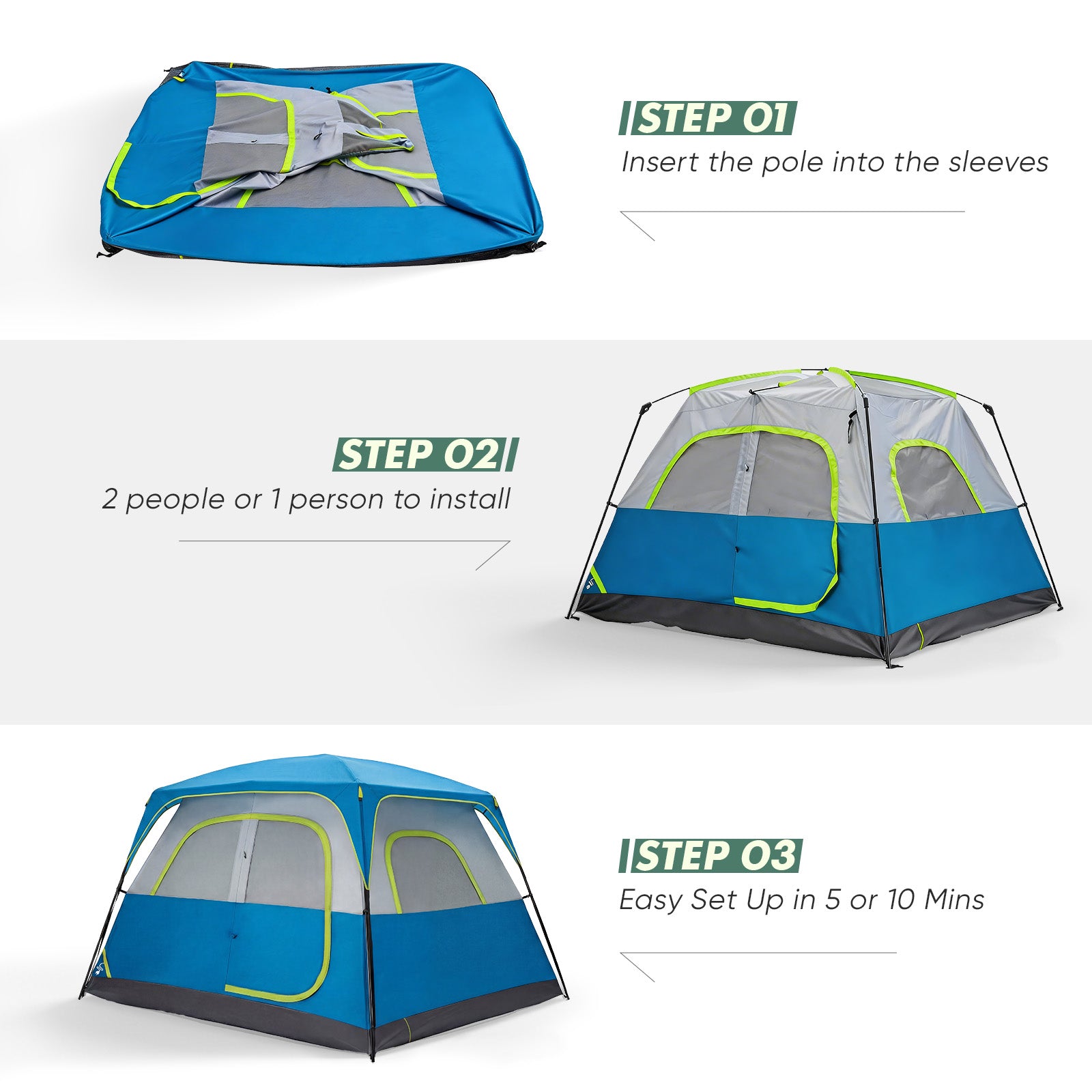 6-person Waterproof and Windproof Family Camping