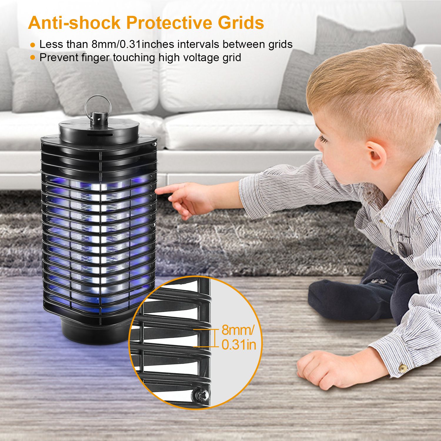 1Pc Electric Bug Zapper UV Light Flying Zapper Insect Killer