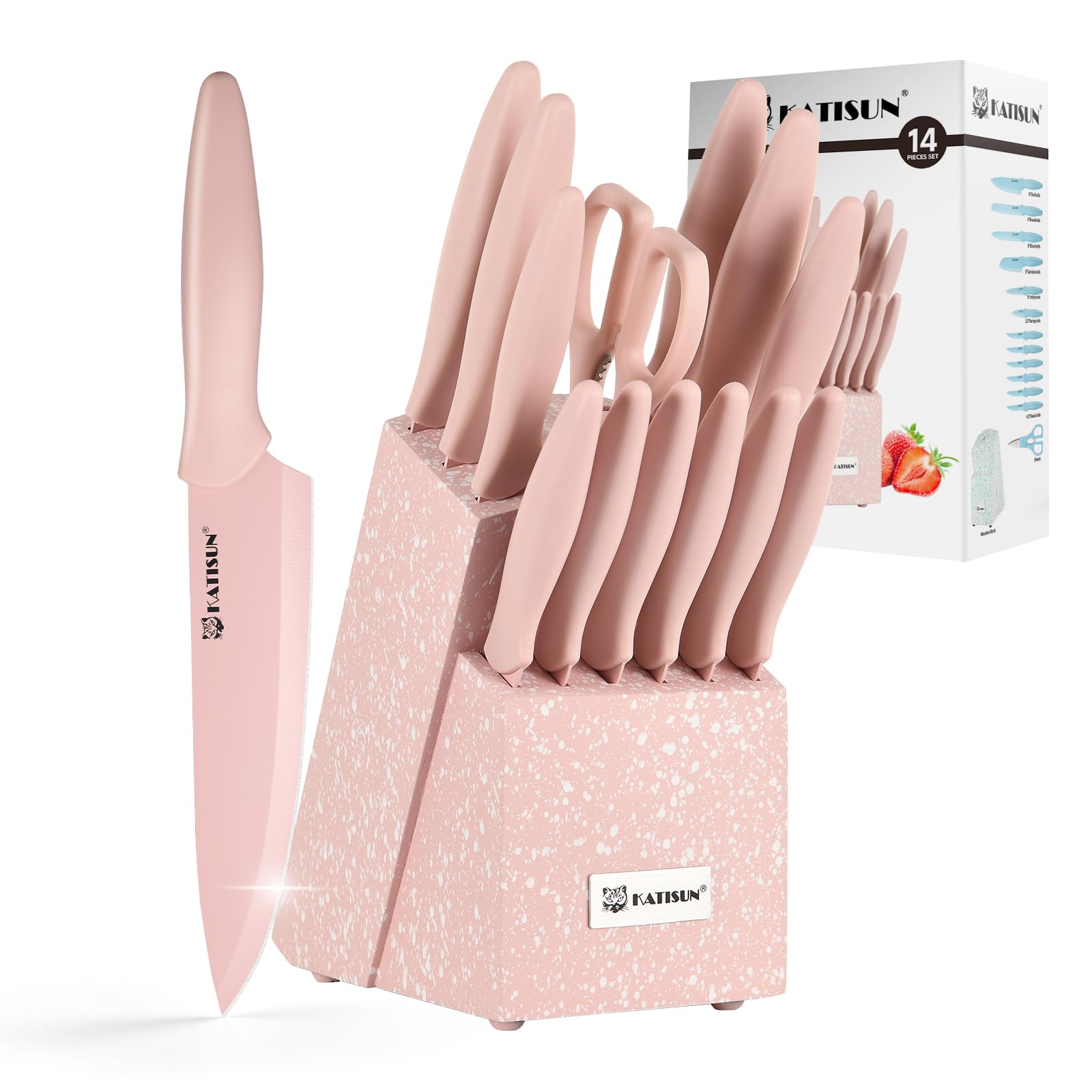 14 Kitchen Knife Set with Block