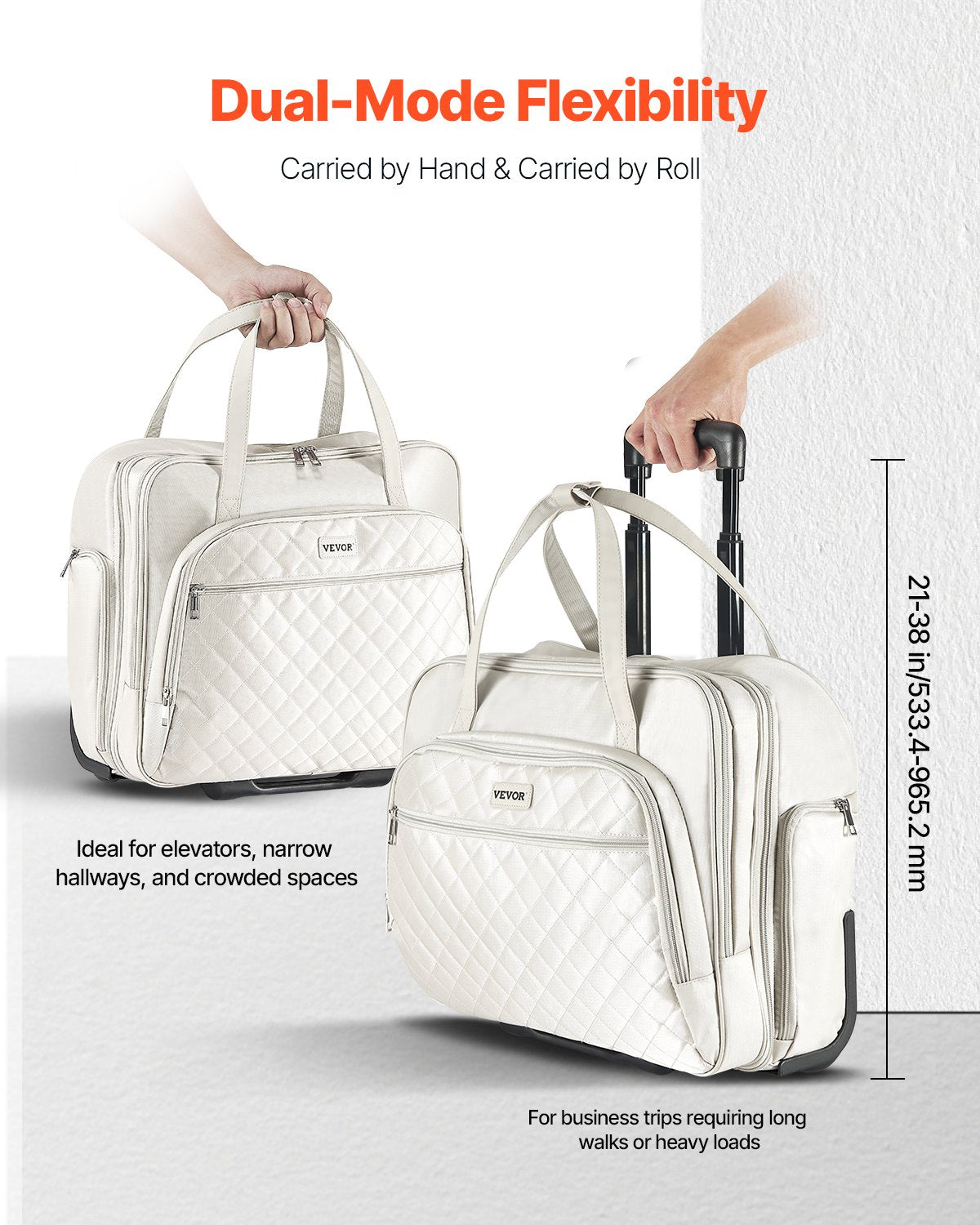 Rolling Laptop Bag, Fits Up To 15.6 Inch Laptop