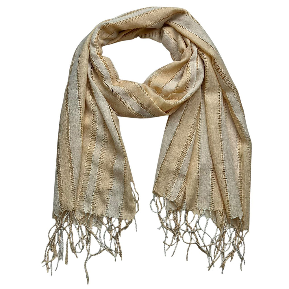 Classic Yarn Dyed Pattern Khaki Long Scarf