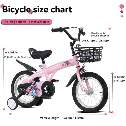 16 Inch Sporty Kids Bike With Training Wheels