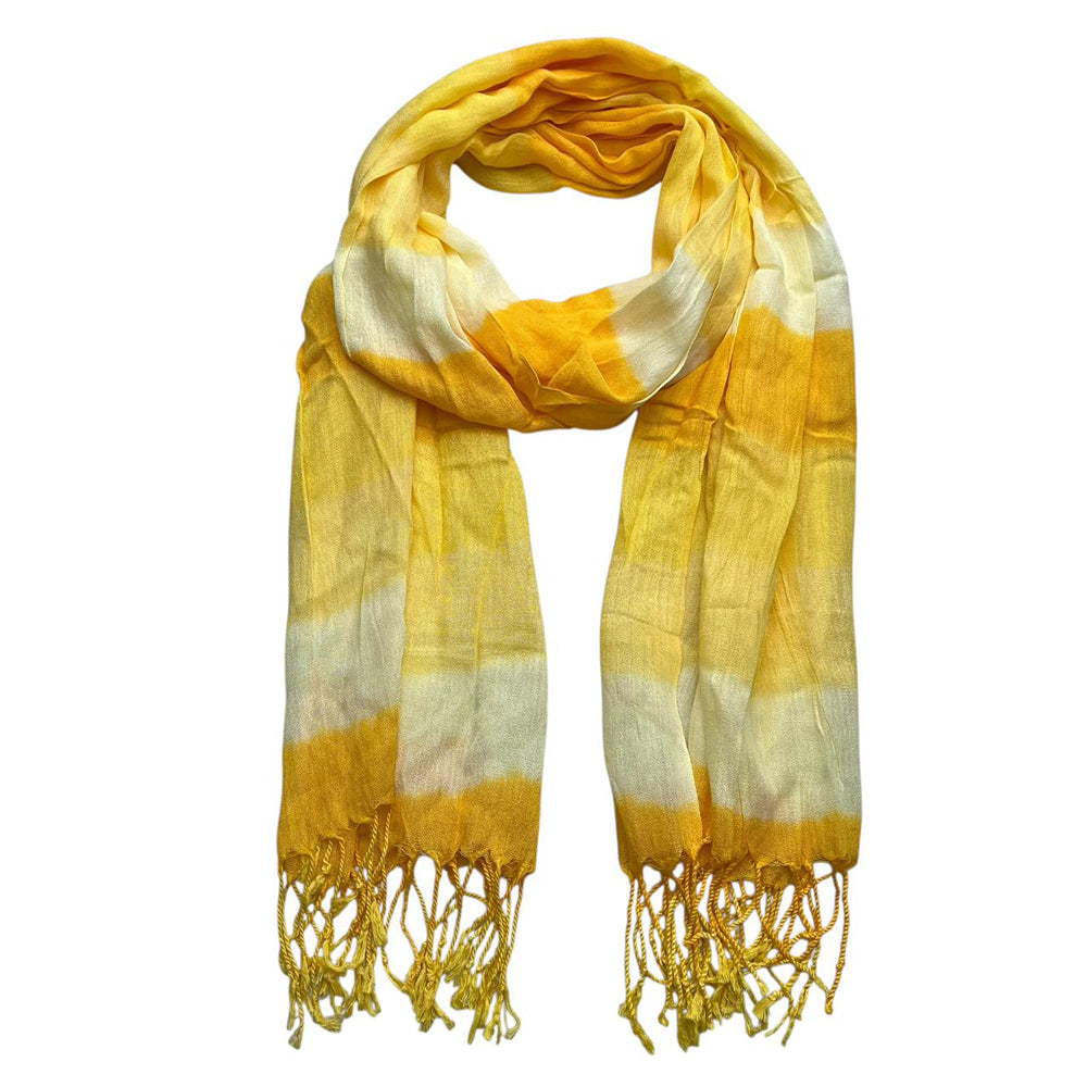 Yellow Floral Pattern Printed Scarf