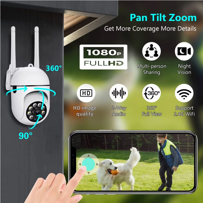 1080P Wi-Fi Home Security CCTV Camera With Night Vision 2.4GHz