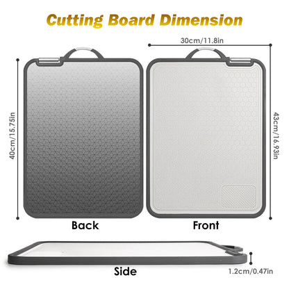 2Pcs Double Sided Cutting Board Stainless