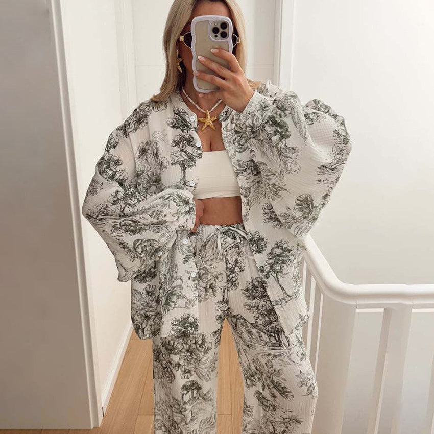 Breathable Long-sleeve Pajamas For Women