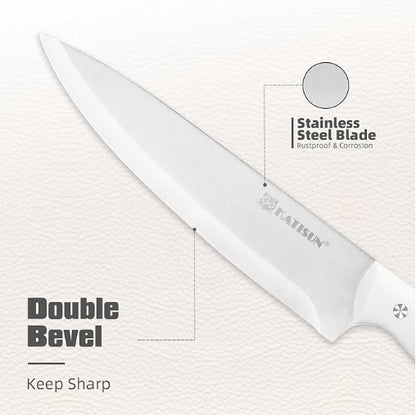 15-Piece White Kitchen Knife Set