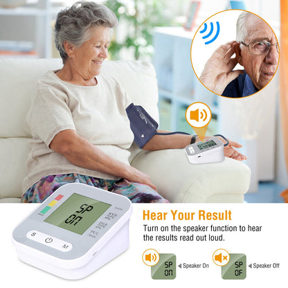 1Pc Digital Arm Blood Pressure Monitor with Voice