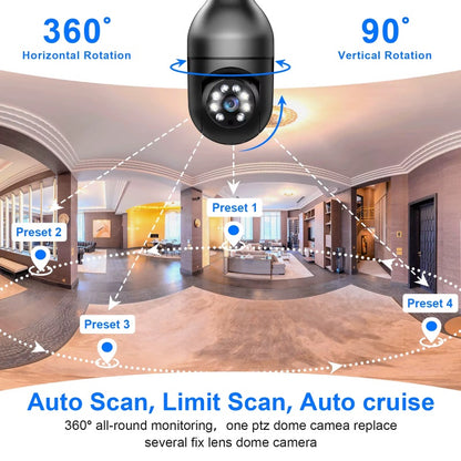 Light Bulb Security Camera 2.4GHz 5G with Wi-Fi