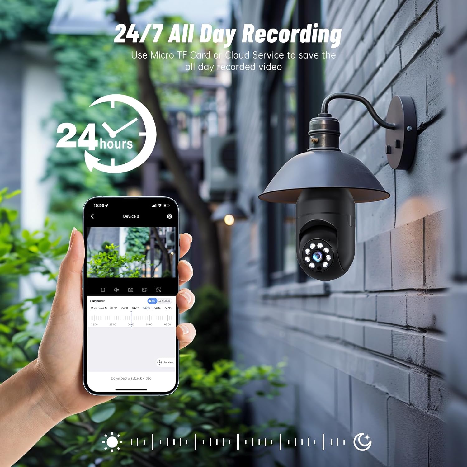 Light Bulb Security Camera 2.4GHz 5G with Wi-Fi