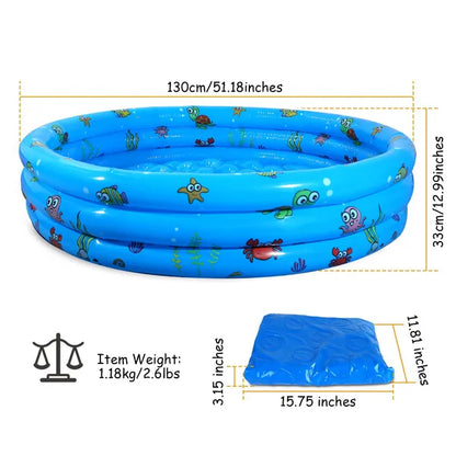 51x13In Inflatable Swimming Pool For 3 Kids