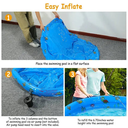 51x13In Inflatable Swimming Pool For 3 Kids