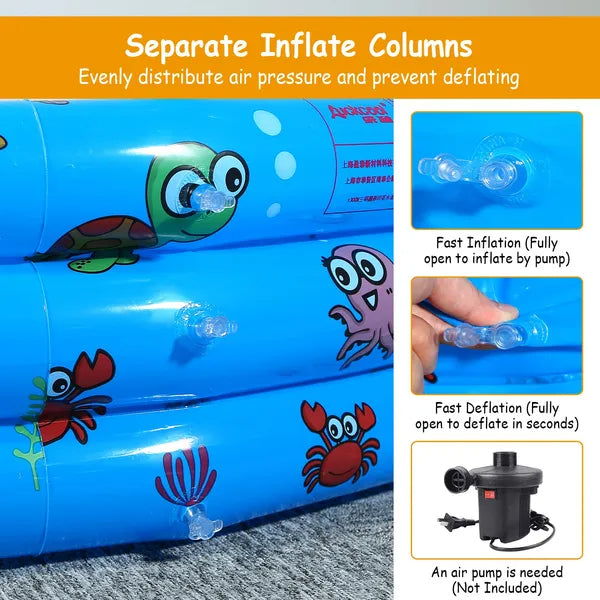 51x13In Inflatable Swimming Pool For 3 Kids