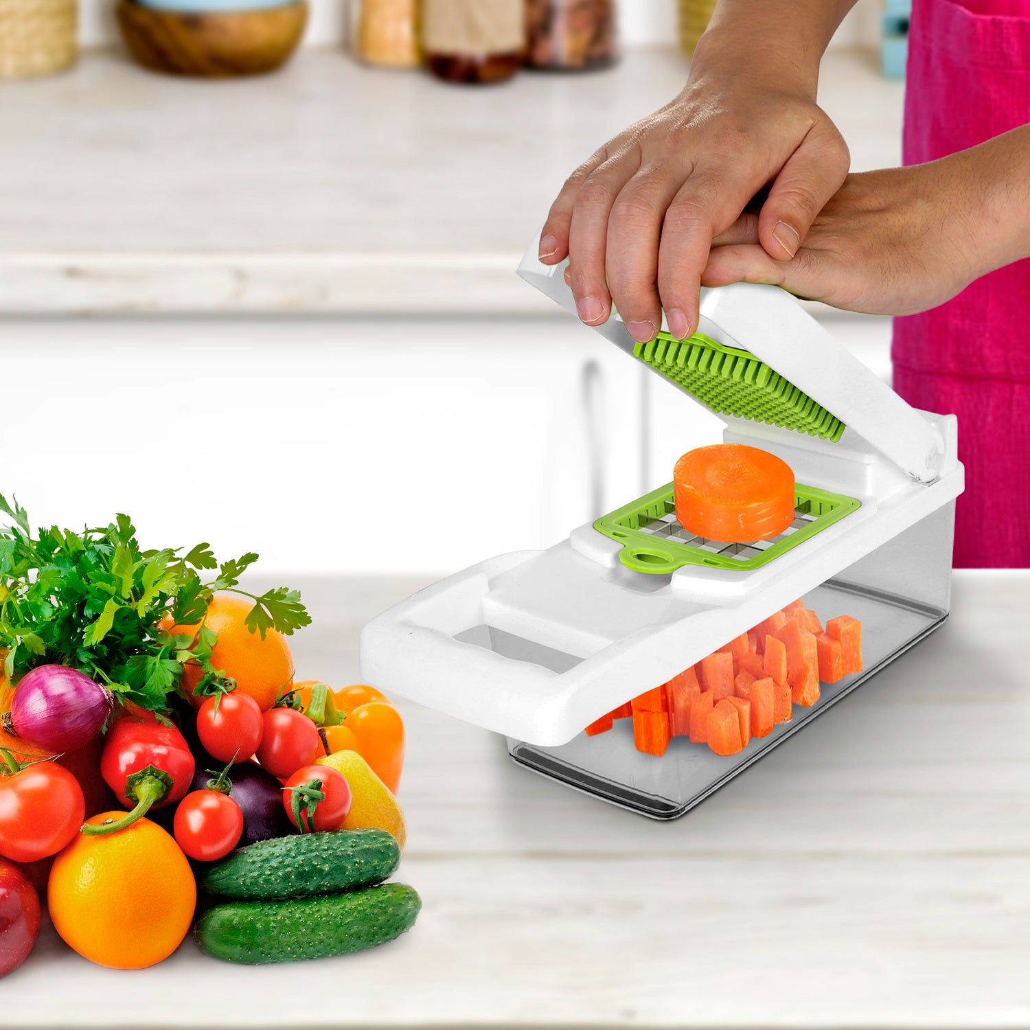 1Set 12 In 1 Vegetable Chopper With Container
