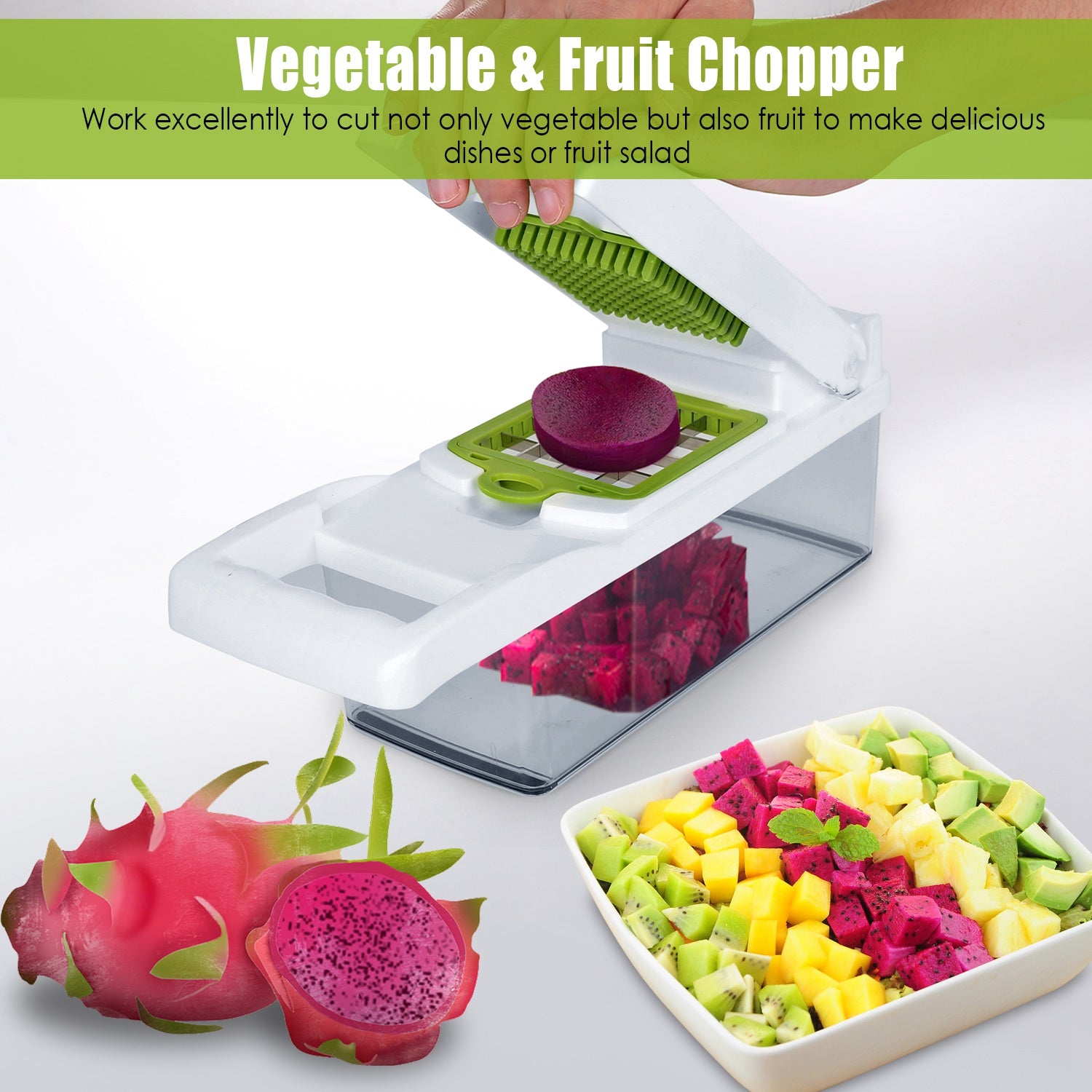1Set 12 In 1 Vegetable Chopper With Container