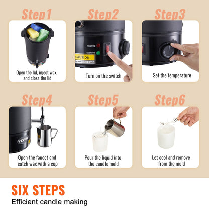 10 L Wax Melter For Candle Making, Extra Large Electric Wax Melting Pot, With Easy Pour Spout And 9-level Temp Control, Easy Clean For Candle Soap Cream Beauty Bulk Production Business Or Home