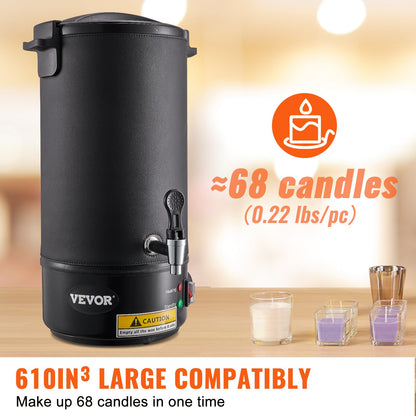 10 L Wax Melter For Candle Making, Extra Large Electric Wax Melting Pot, With Easy Pour Spout And 9-level Temp Control, Easy Clean For Candle Soap Cream Beauty Bulk Production Business Or Home