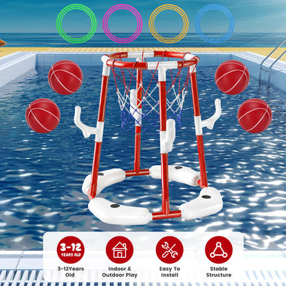 1Set Summer Pool Basketball Hoop Toy