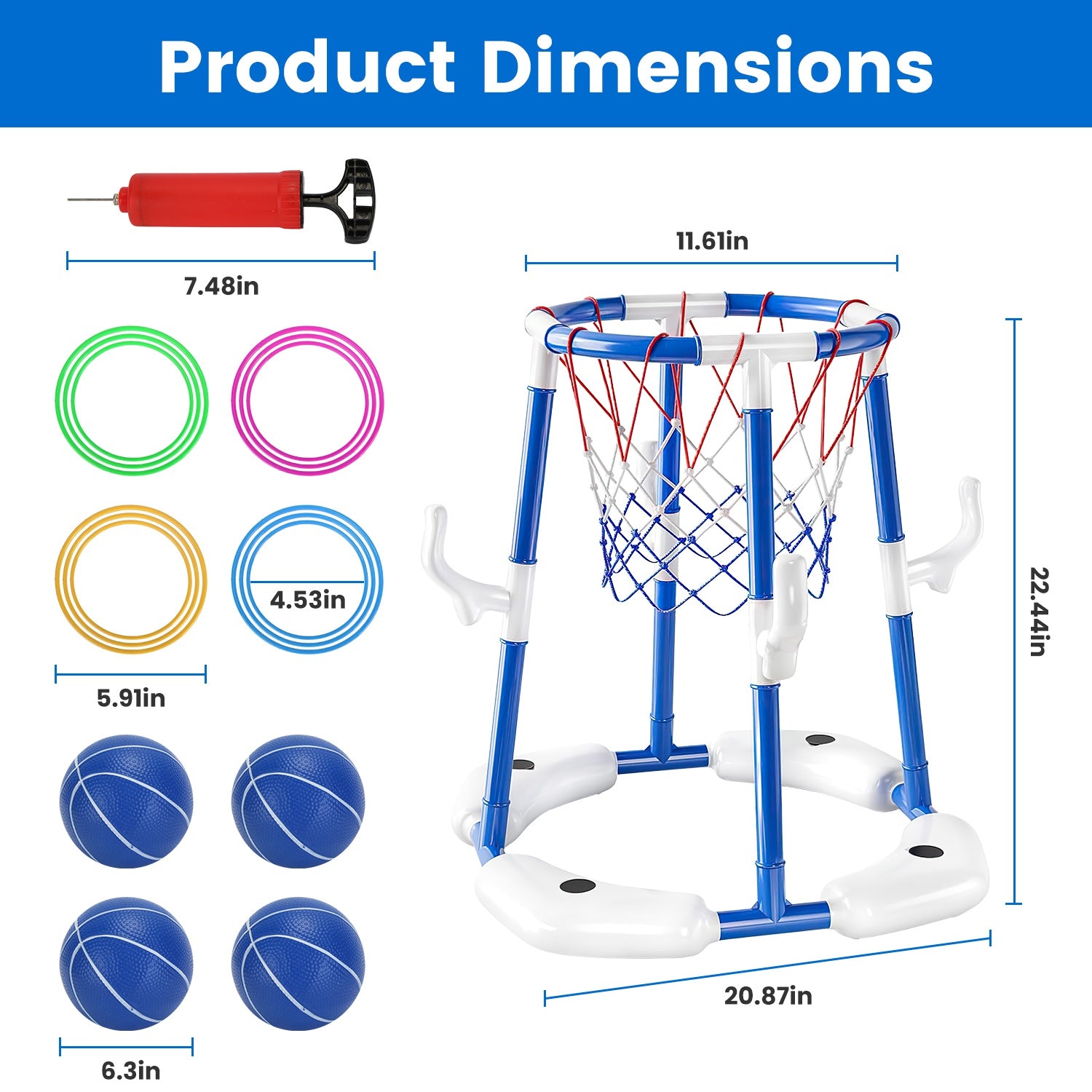 1Set Summer Pool Basketball Hoop Toy