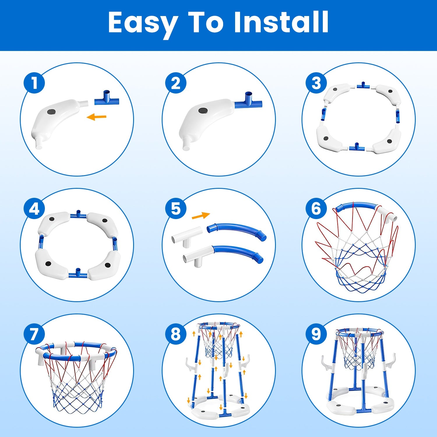 1Set Summer Pool Basketball Hoop Toy