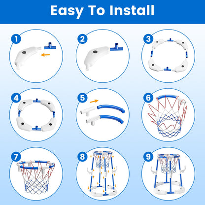 1Set Summer Pool Basketball Hoop Toy