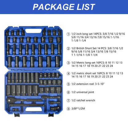 Air Tool and Accessories Kit, 66 Pieces set