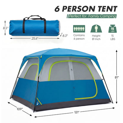 6-person Waterproof and Windproof Family Camping
