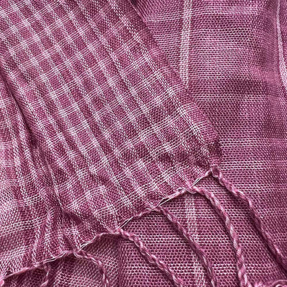 2pcs Bright Color Block Fuchsia Yarn-Dyed