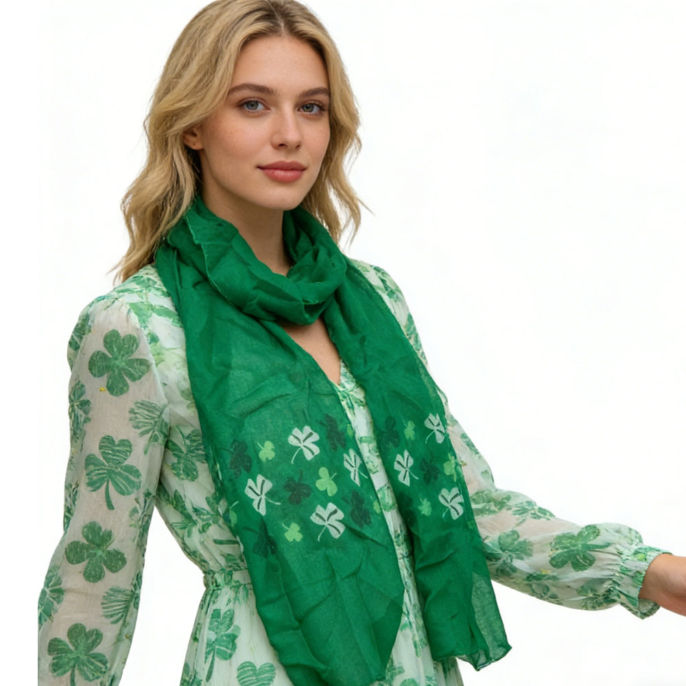 Olive Skinny Printed Scarf For Women and Men