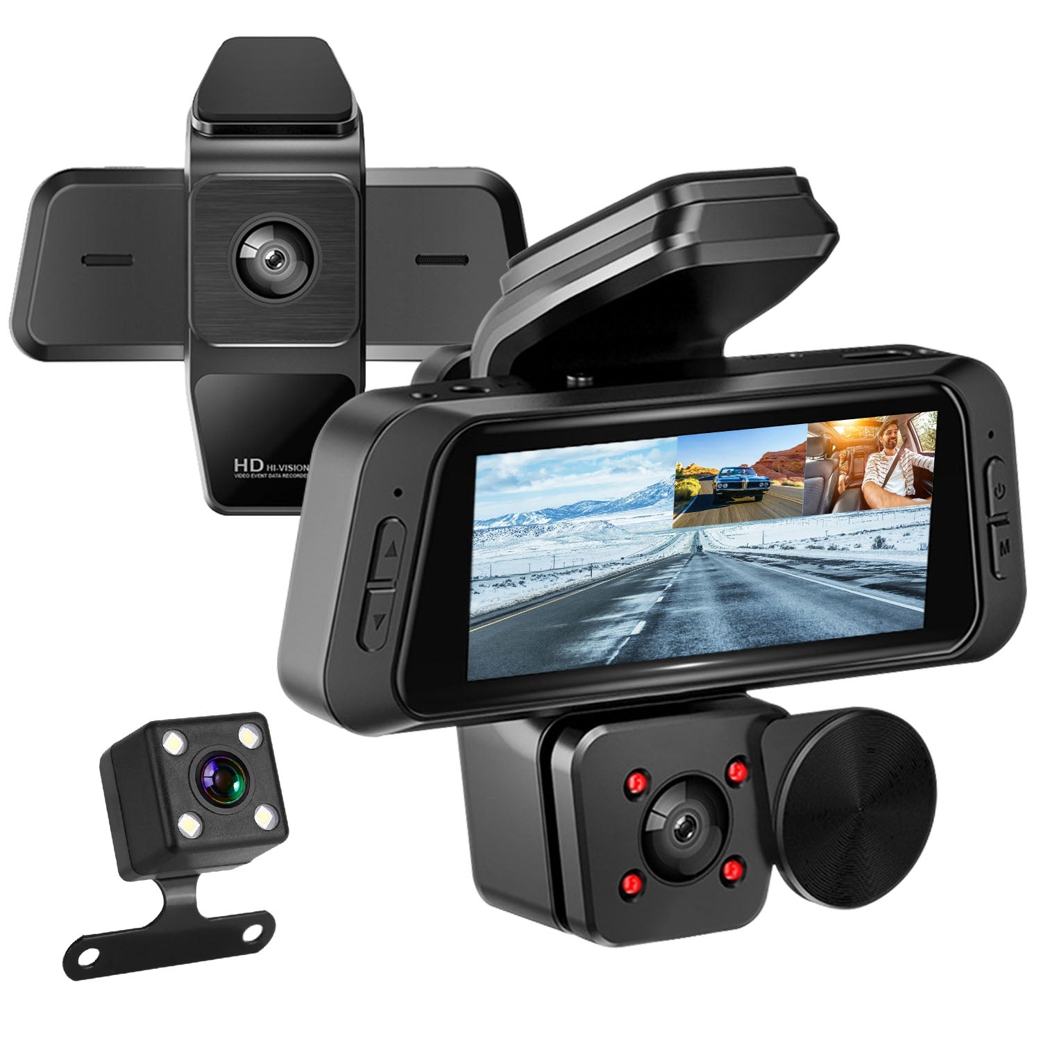1080P FHD 3 Channel Wi-Fi Dash Cam