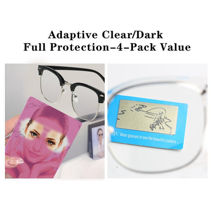 4-Pack Photochromic Glasses Set - UV Protection
