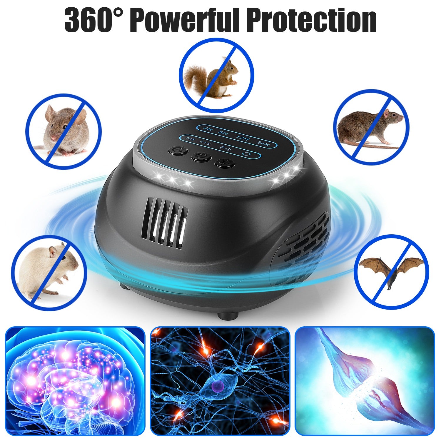 1Pc Ultrasonic Rodent Chaser Rat Repellent Pest Driver