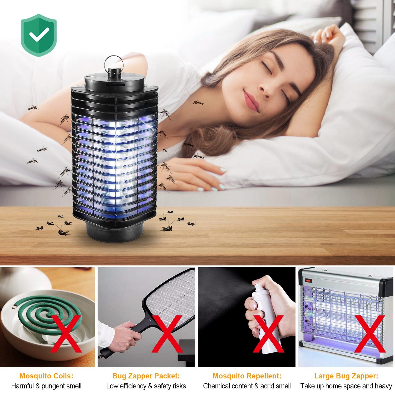 1Pc Electric Bug Zapper UV Light Flying Zapper Insect Killer