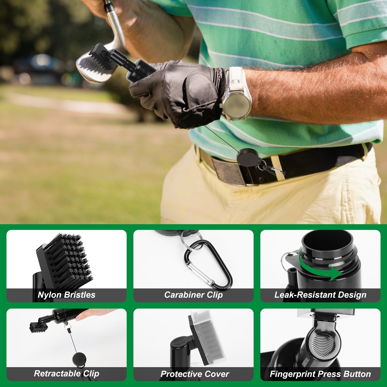 1Pc 3 In 1 Golf Club Cleaning Kit Golf Club