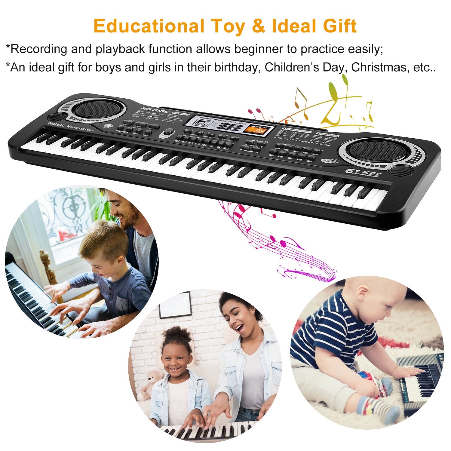 61 Keys Digital Music Electronic Keyboard