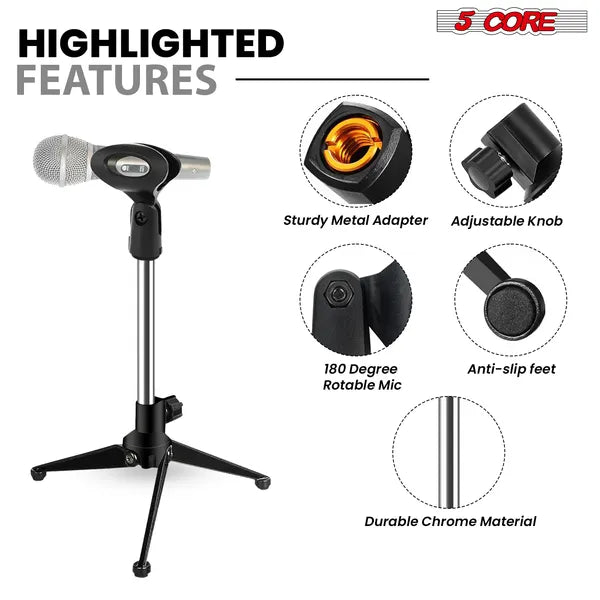 5Core Desktop Mic Stand Universal Tripod