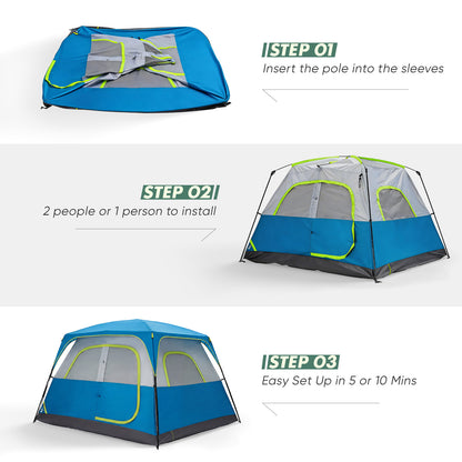 6-person Waterproof and Windproof Family Camping