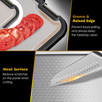 2Pcs Double Sided Cutting Board Stainless