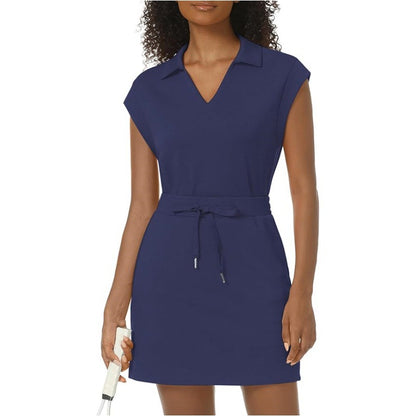 Casual Covered-Sleeve Lapel Shirt And Summer Sports Skirt Set