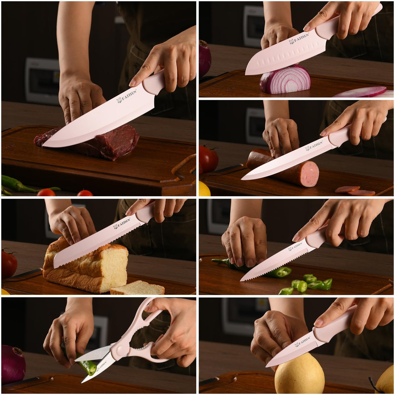 Kitchen Knife Set with Guards 13 Piece set